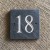 RIVEN Slate House Sign Door Number 4'' x 4'' - WHITE