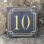 RIVEN Slate House Sign Door Number with CURVE BORDER - METALLIC