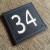 NATURAL RIVEN Slate House Sign Door Number 6 x 6'' - with NATURAL BORDER