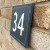 NATURAL RIVEN Slate House Sign Door Number 6 x 6'' - with NATURAL BORDER