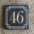 RIVEN Slate House Sign Door Number with CURVE BORDER CREAM