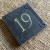 RIVEN Slate House Sign Door Number with NO FILL CURVE BORDER 100 x 100mm