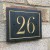 QUALITY Slate House Sign Number Border Design 150 x 125mm - METALLIC GOLD or SILVER