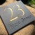 RIVEN Slate House Sign Address Plaque 150 x 150mm - GOLD AND NATURAL