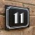 Slate House Sign Door Number 6'' x 5'' - ART DECO CURVE BORDER DESIGN