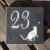 House Sign Number SLATE  - CAT & BUTTERFLY DESIGN