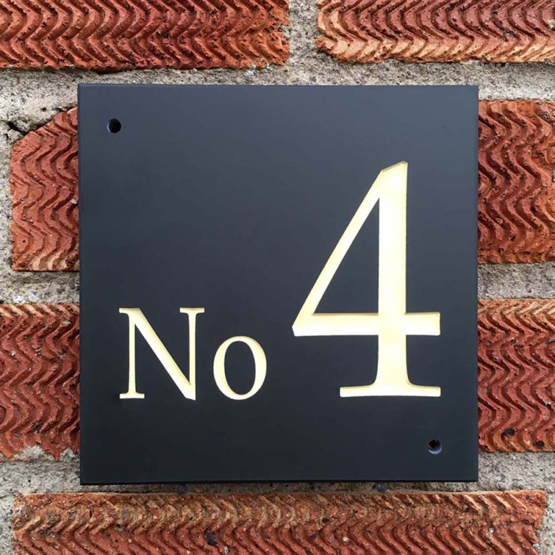 House number sign engraved 150mm x 100mm Arcrylic&wood 